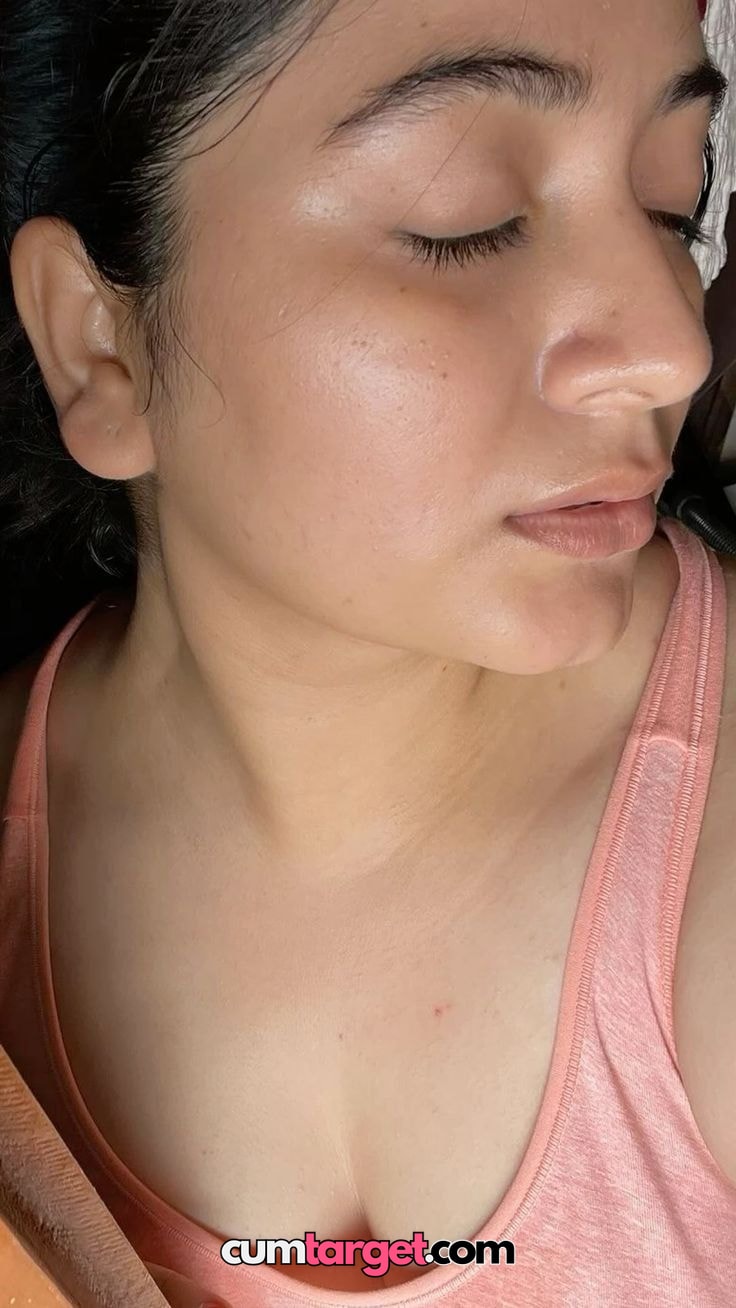 Spray on Spray on Close-up of Woman's Face and Shoulders