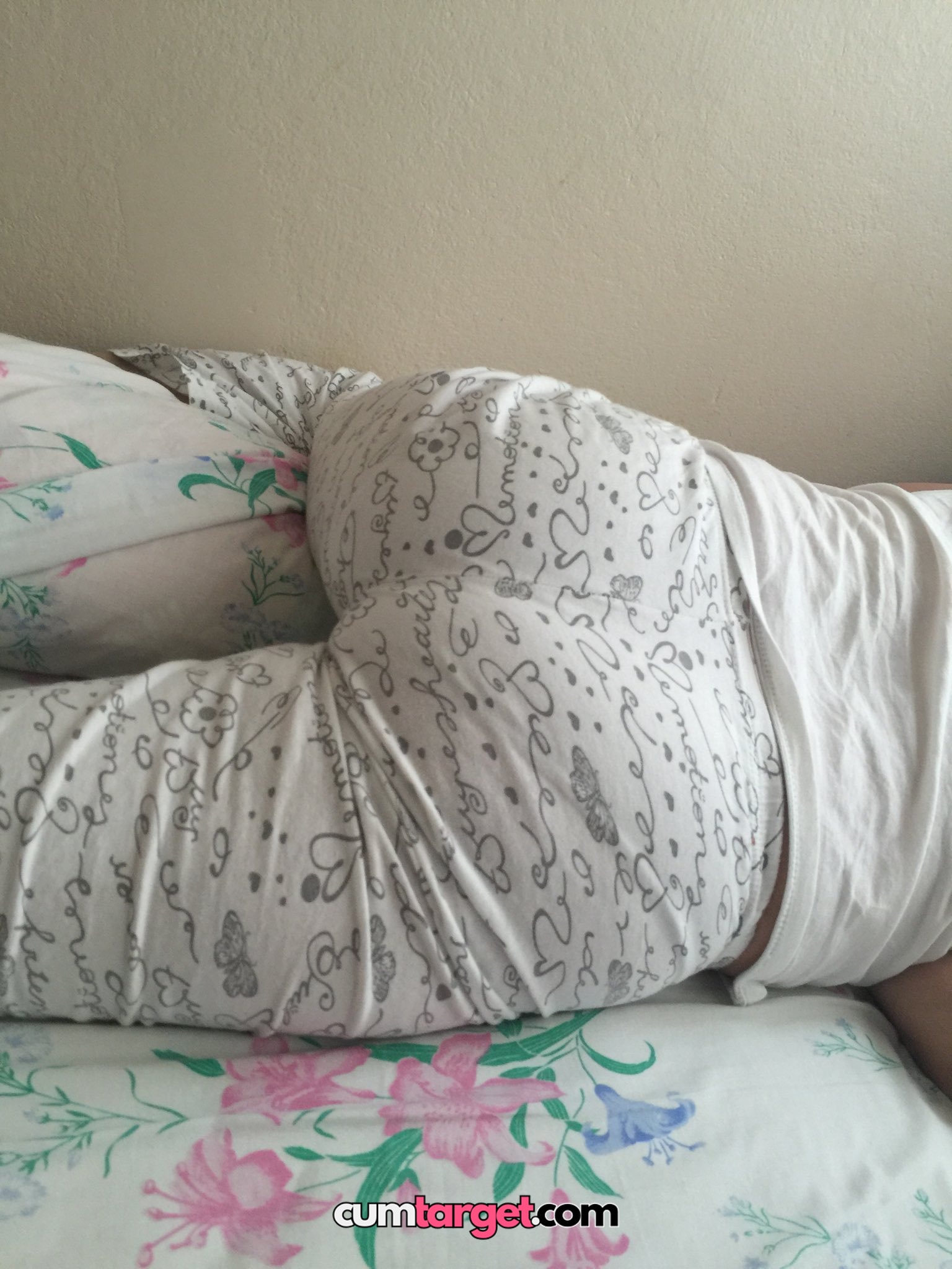 Spray on Cum target Person Lying on Bed