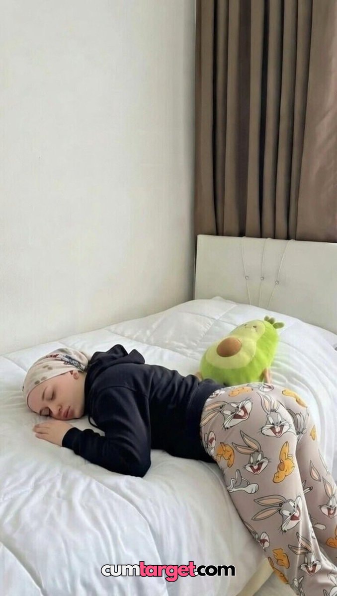 Wait for cum Wait for cum Resting on Bed with Plush Toy